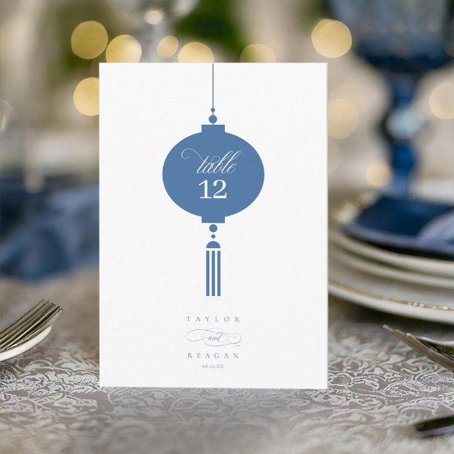 Chinoiserie Hanging Lantern Motif Table No. ID1094 Invitation (Creator Uploaded)