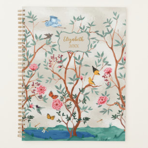 Chinoiserie Heron Mural Planner