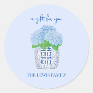 Chinoiserie Hydrangea Gift Sticker
