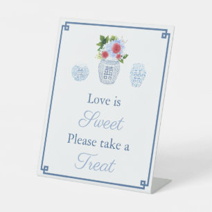 Chinoiserie July 4th Love Is Sweet Favour Table Pedestal Sign