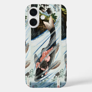 Chinoiserie Koi Carp Waterfall Japanese Art iPhone 16 Case