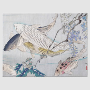 Chinoiserie Koi Fish & Purple Wisteria Print Tissue Paper
