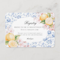 Chinoiserie Lemon Tea Bridal Shower Toile Registry