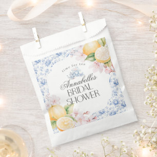 Chinoiserie Lemon Tea Party Bridal Shower Dessert Favour Bag