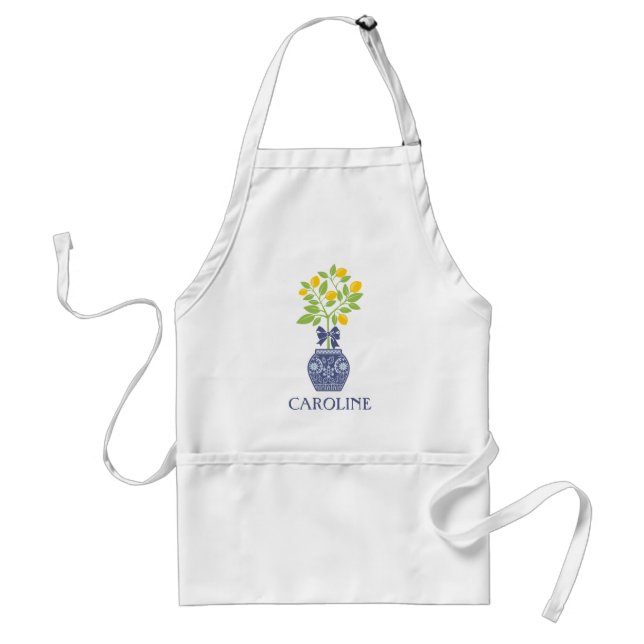 Chinoiserie Lemon Tree Personalised Apron (Front)