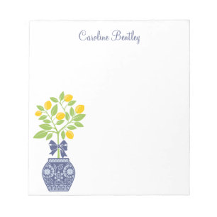 Chinoiserie Lemon Tree Personalised Notepad