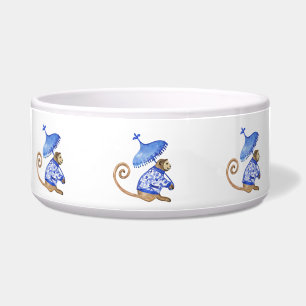 Chinoiserie monkey pet bowl