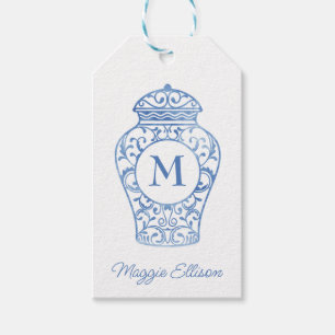 Chinoiserie Monogrammed Ginger Jar Gift Tags