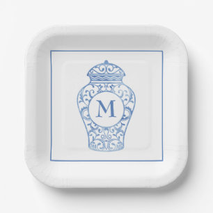 Chinoiserie Monogrammed Ginger Jar Plates
