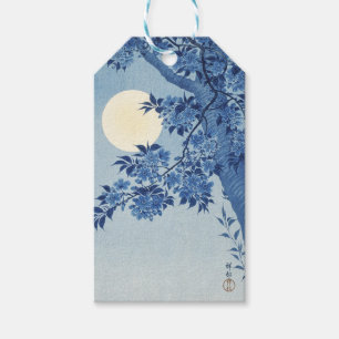 Chinoiserie Navy Blue Cherry Blossom & Full Moon Gift Tags