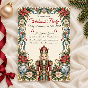 Chinoiserie Nutcracker Christmas Party Invitation