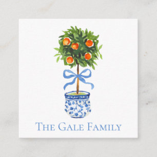 Chinoiserie Orange Topiary, Ginger Jar Custom  Enclosure Card