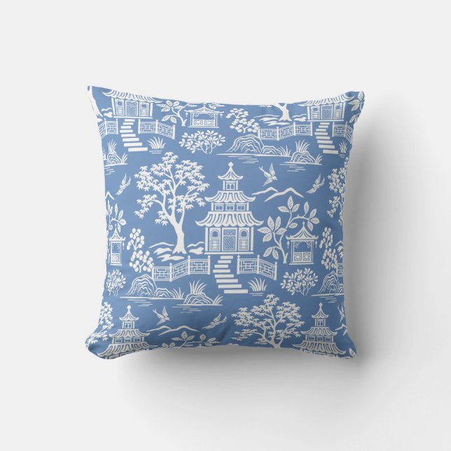 Chinoiserie Pagoda Cushion (Front)