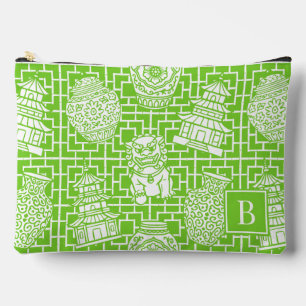 Chinoiserie Pagoda – Lime Preppy Asian Garden Accessory Pouch