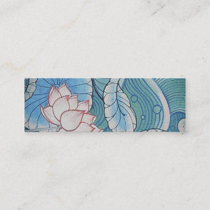 Chinoiserie Pastel Oriental Pink & Blue Floral Mini Business Card