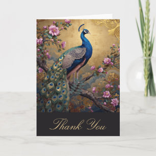 Chinoiserie Peacock Thank You Card