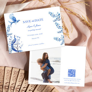Chinoiserie Photo Wedding Save the Date Invitation