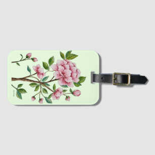 Chinoiserie Pink Peony Luggage Tag