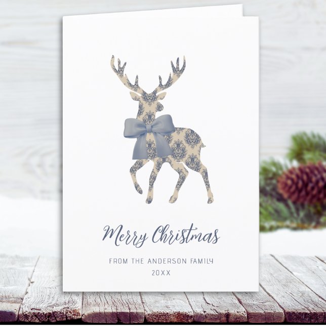 Chinoiserie Reindeer Christmas Holiday Card (Creator Uploaded)