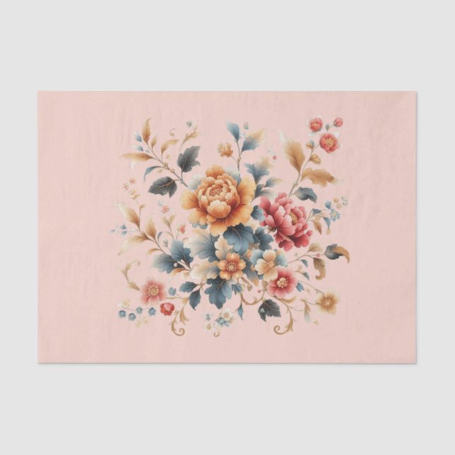 Chinoiserie Rich Floral  Tissue Paper (Front)