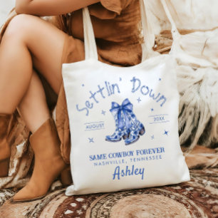 Chinoiserie Settlin' Down Bachelorette Party Tote Bag