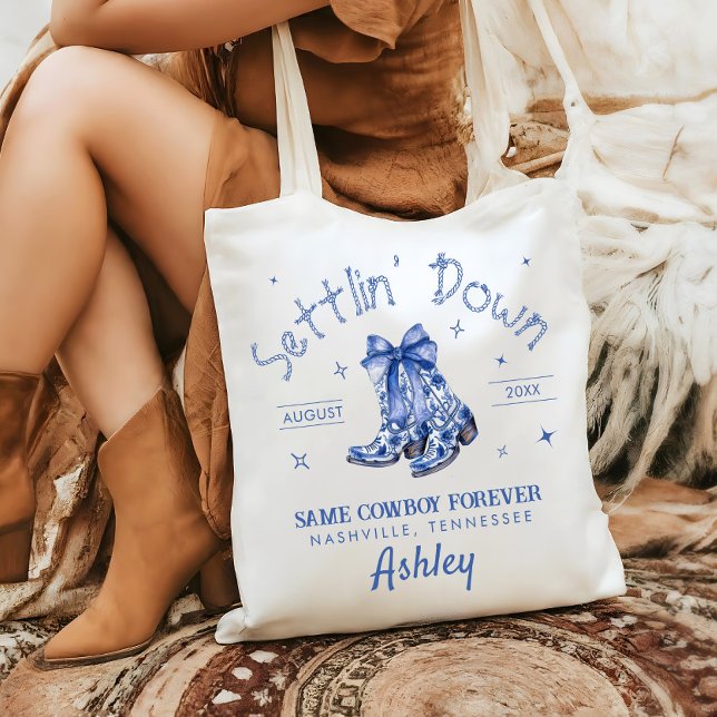 Chinoiserie Settlin' Down Bachelorette Party  Tote Bag (Creator Uploaded)