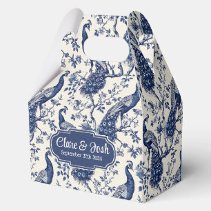 Chinoiserie Style Peacock Theme Wedding Favour Box