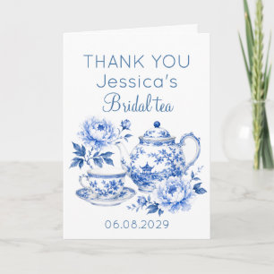 Chinoiserie Teapot Floral Vintage Bridal Shower Thank You Card