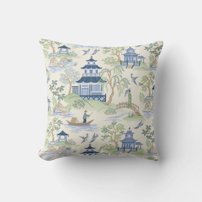 Chinoiserie Throw Pillow (Front)