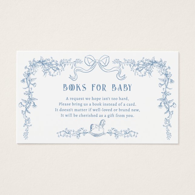 Chinoiserie Toile Books for Baby Enclosure Card (Front)
