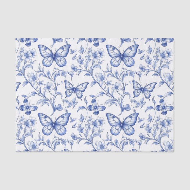 Chinoiserie Toile De Jouy Pattern  Tissue Paper (Front)