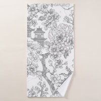 Chinoiserie Toile Dragon Cherry Blossom Ornamental