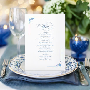 Chinoiserie Tree Motif and Geometric Border ID1094 Menu