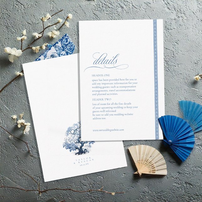 Chinoiserie Tree Motif Wedding Details ID1094 Enclosure Card (Creator Uploaded)