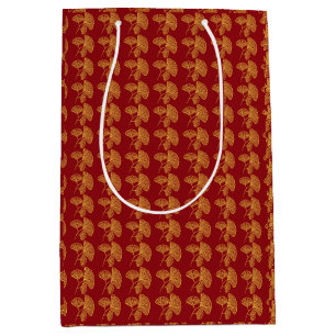 Chinoiserie Trend for Year of the Dragon Red Gold Medium Gift Bag