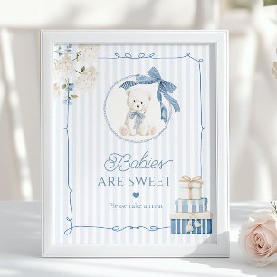 Chinoiserie Vintage Teddy Bear Babies are sweet Poster