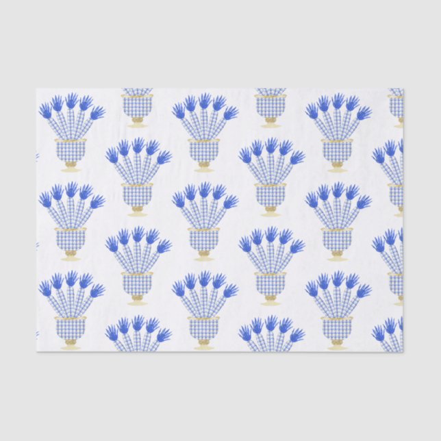 Chinoiserie Watercolor Chic Carrots Vase Tissue Paper (Front)