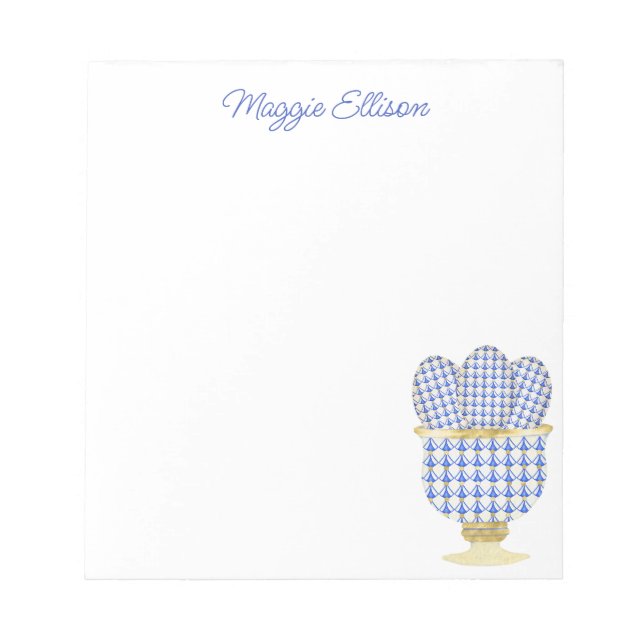 Chinoiserie Watercolor Chic Eggs Notepad (Front)