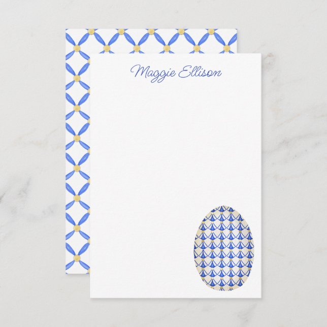 Chinoiserie Watercolor Chic Eggs Thank You Card (Front/Back)