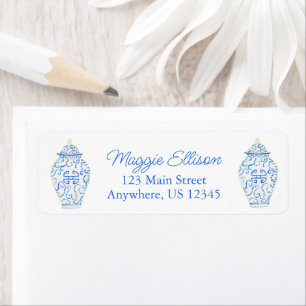 Chinoiserie Watercolor Ginger Jar Gift Stickers