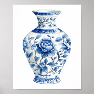 Chinoiserie Watercolor Jar  Poster