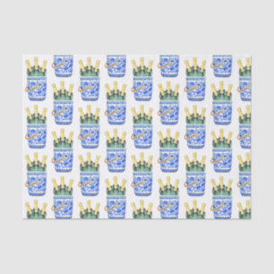 Chinoiserie Watercolor Wine Bucket Tissue Paper
