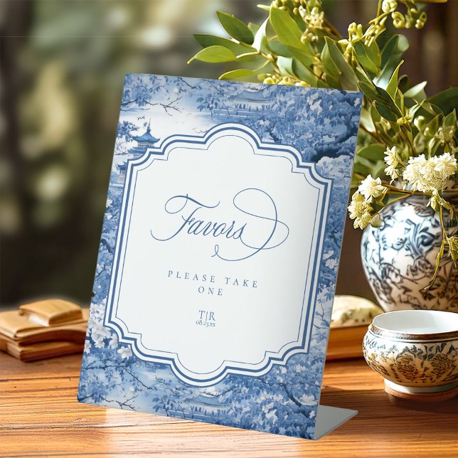 Chinoiserie Wedding Pattern Favours ID1094 Pedestal Sign (Creator Uploaded)