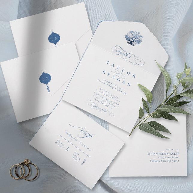 Chinoiserie Wedding Tree Motif ID1094 All In One Invitation (Creator Uploaded)