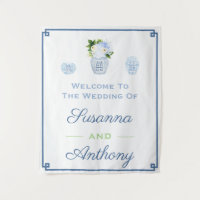 Chinoiserie Wedding Welcome Virtual Background Tap