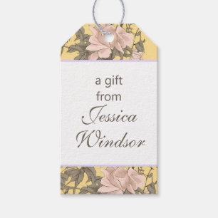 Chinoiserie Yellow Floral Egret Gift Tags