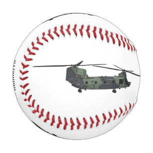 Chinook army helicopter cartoon illustration baseball