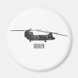 Chinook army helicopter cartoon illustration magnet