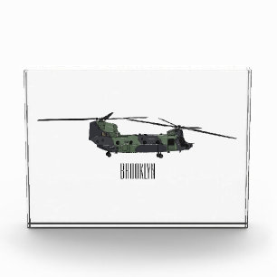 Chinook army helicopter cartoon illustration photo block