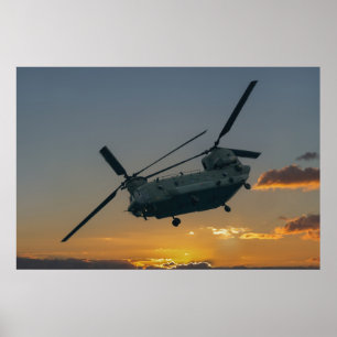 Chinook At Sunset Poster